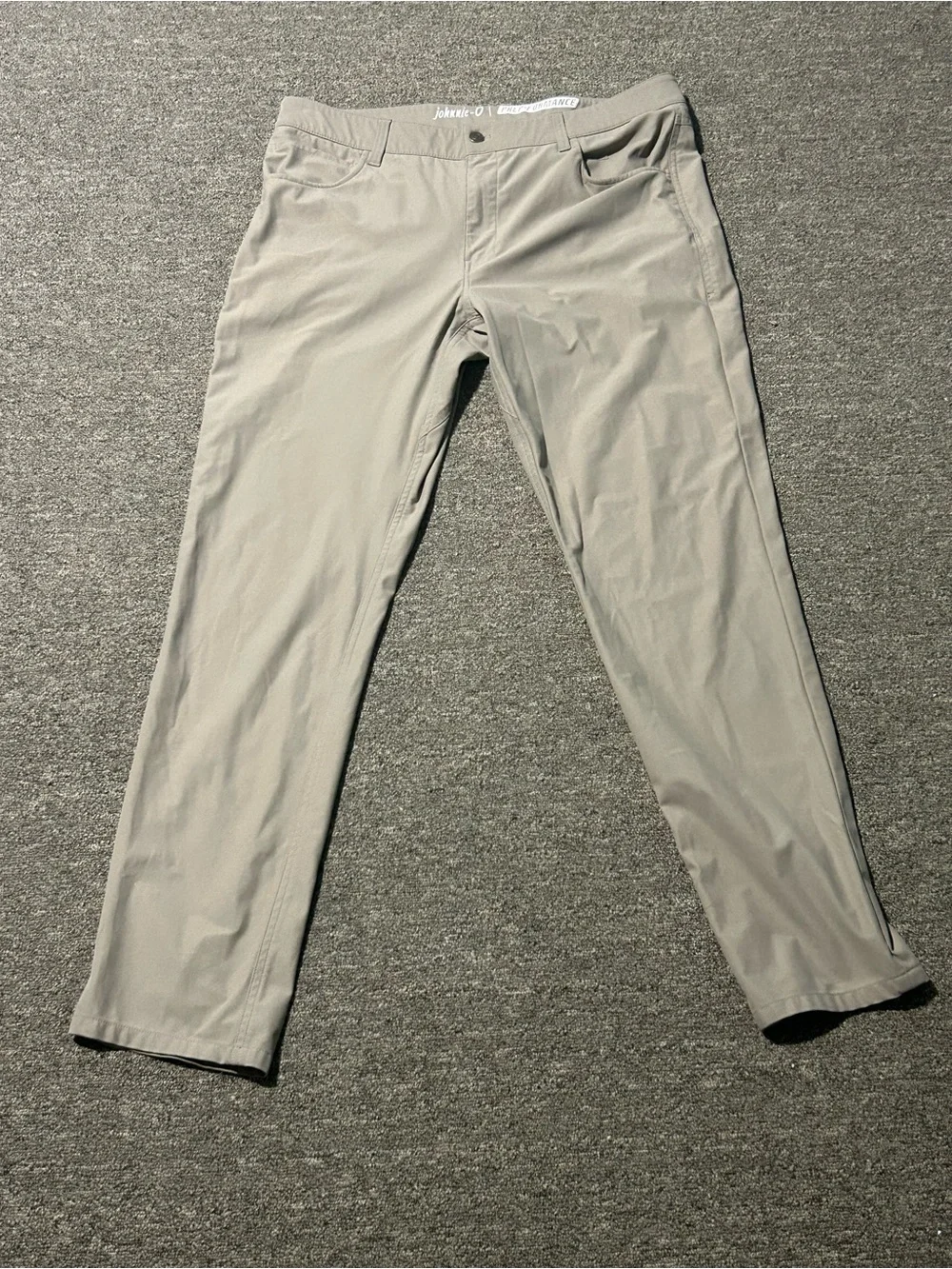 Johnnie-O Prep Formance Golf Pants Mens Size 36x32 Grey Stretch Performance